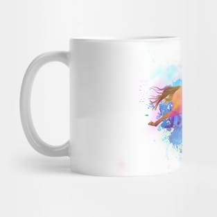 Watercolor Horseback Racers Mug